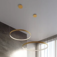Pakabinamas šviestuvas 78 cm / 33W – apvalus, aukso, CRI98 LED - Nuotrauka 1
