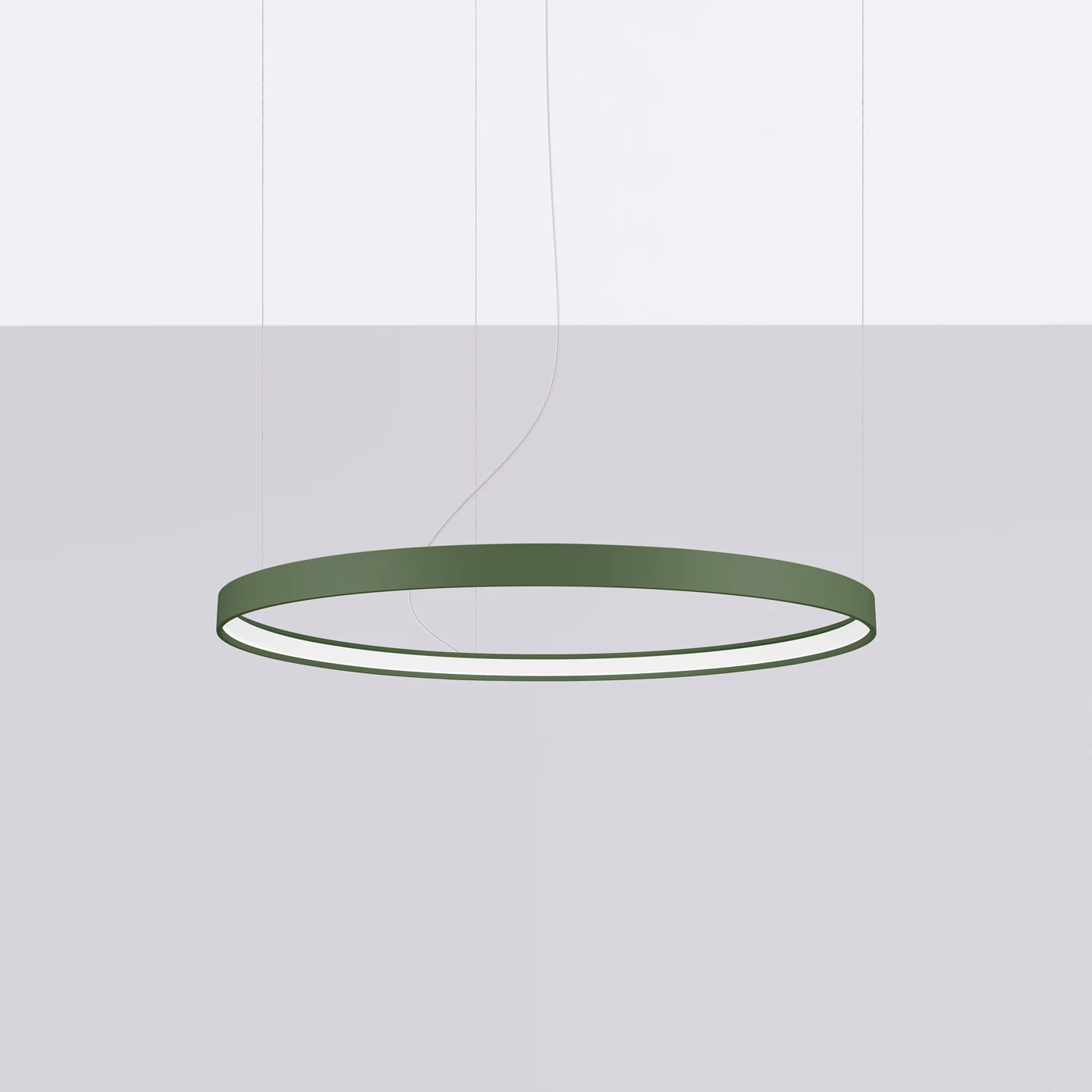 Pendant light 33W – round ring, olive green, CRI98