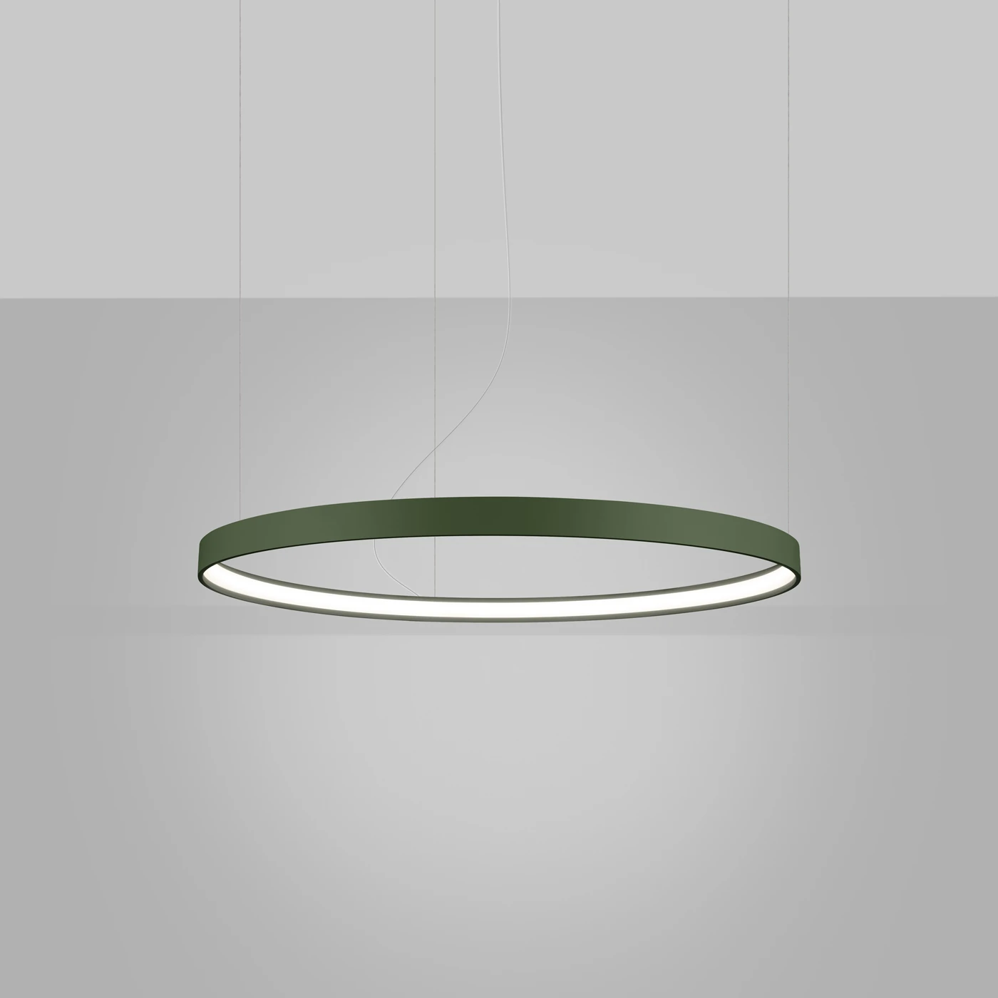 Pendant light 33W – round ring, olive green, CRI98