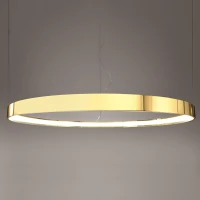 Pakabinamas LED šviestuvas 78 cm – apvalus, auksinis, šilta šviesa - Nuotrauka 5