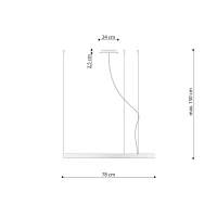 Pakabinamas LED šviestuvas 78 cm – apvalus, auksinis, šilta šviesa - Nuotrauka 9