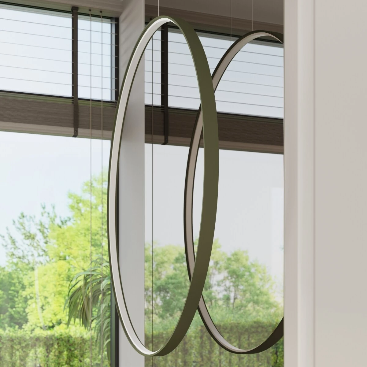 Pendant lamp 47W – ring, olive green, CRI98