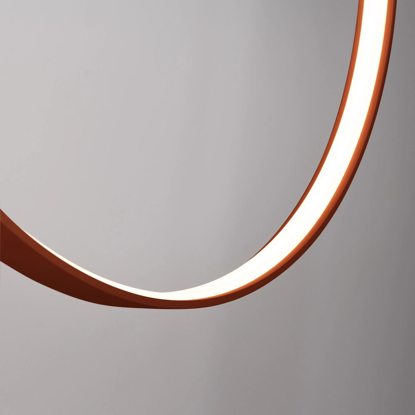 Pendant lamp 47W – round LED ring, red ochre, CRI93