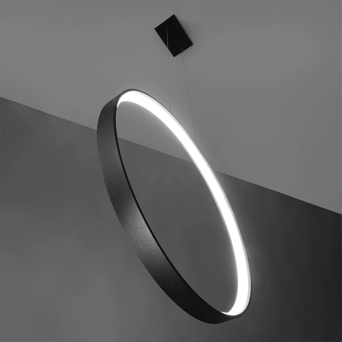 Pendant LED lamp 47W – round ring, white, CRI98