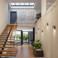 Pakabinamas LED šviestuvas 100W – trijų žiedų, juodas, 3000K - Nuotrauka 13
