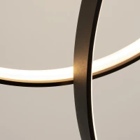 Pakabinamas LED šviestuvas 100W – trijų žiedų, juodas, 3000K - Nuotrauka 6