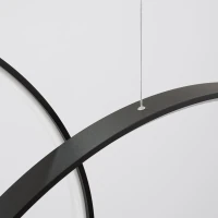 Pakabinamas LED šviestuvas 173W – žiedai, juodas, CRI98 - Nuotrauka 7