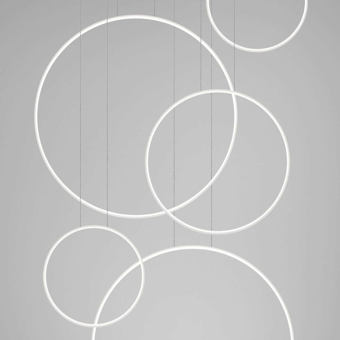 Pendant lamp 173W – round rings, white, CRI98