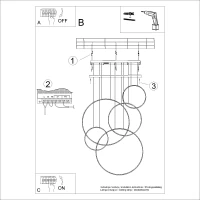 Pendant lamp 173W – round rings, white, CRI98 - Image 11