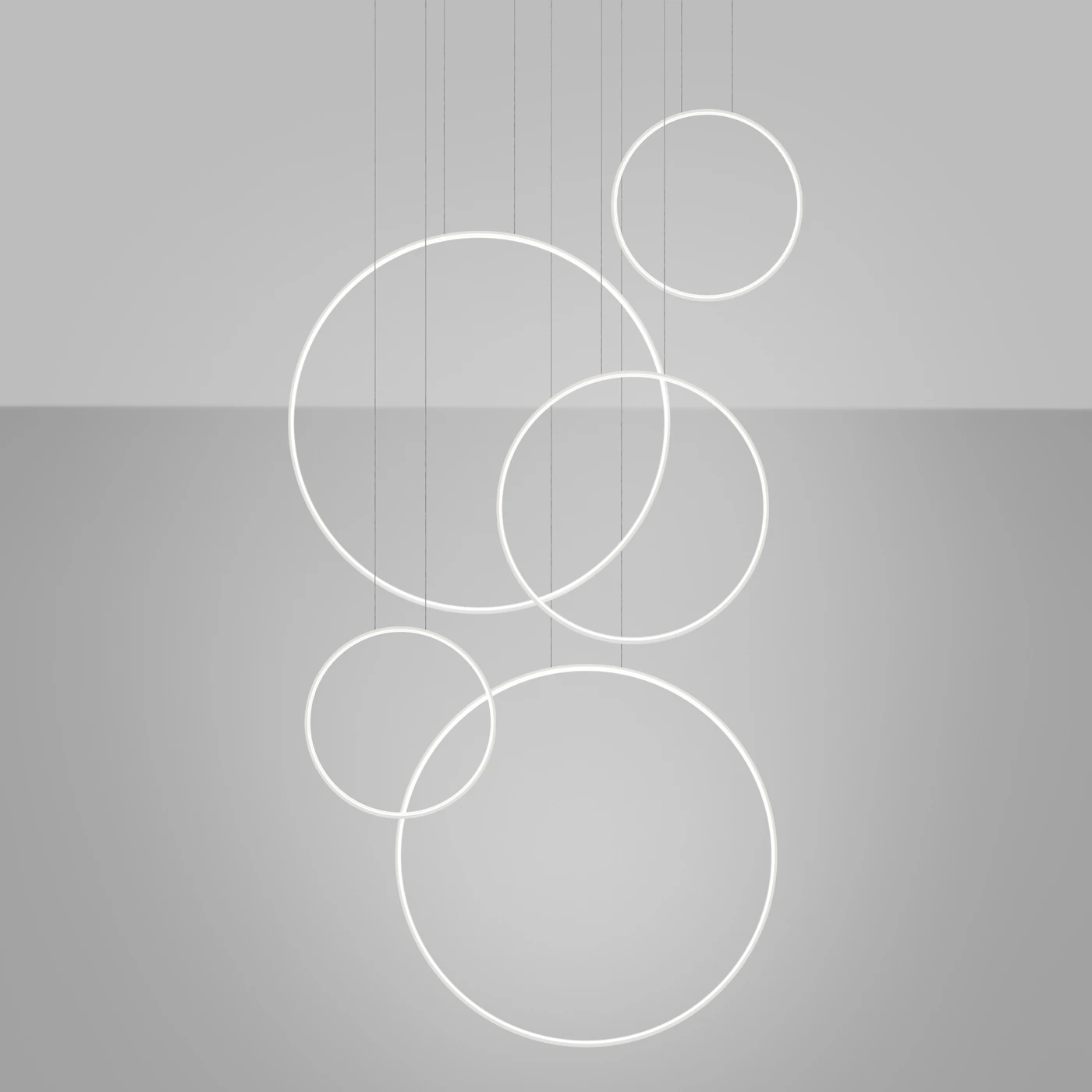 Pendant lamp 173W – round rings, white, CRI98