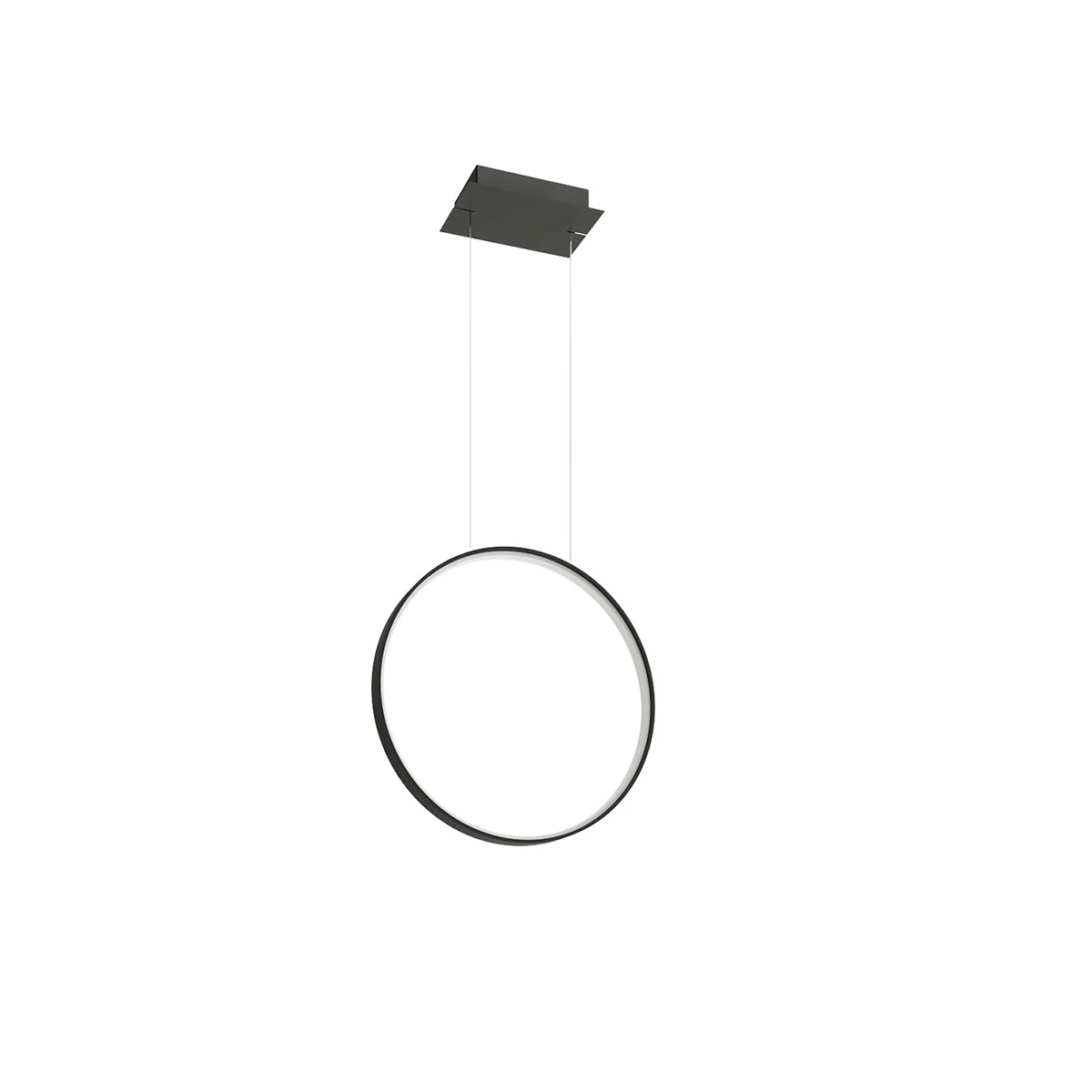 Pendant LED lamp 55 cm – ring, black, CRI98