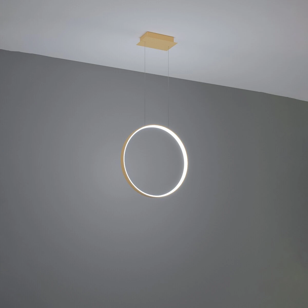 Pakabinamas LED šviestuvas 55 cm – žiedas, aukso spalvos, CRI98