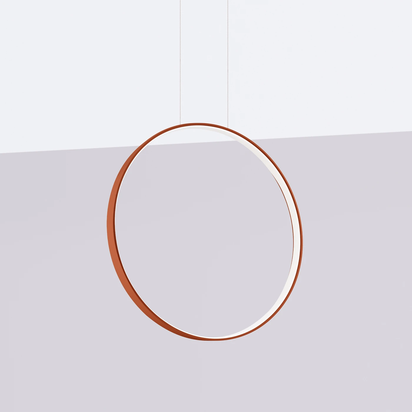 Pendant lamp 55 cm – round, red ochre, warm LED light