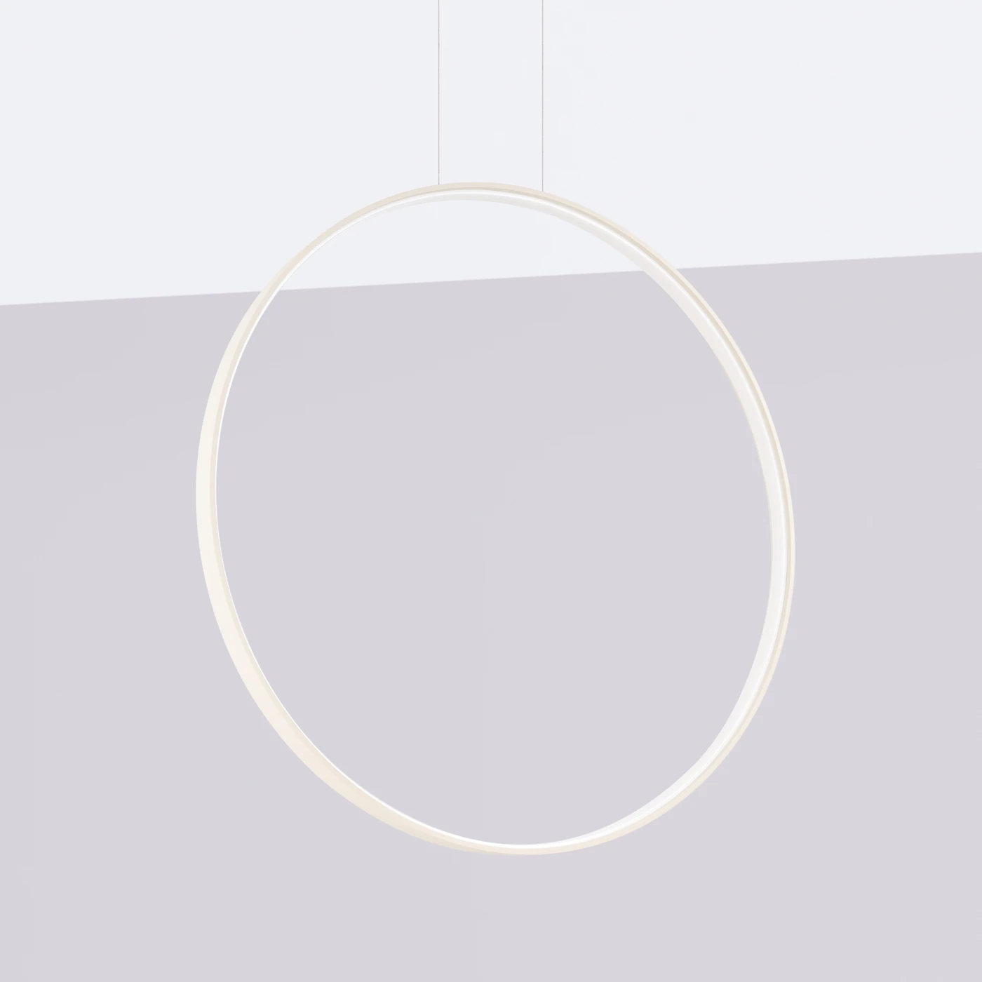 Pendant LED lamp 33W – round ring, beige, CRI98