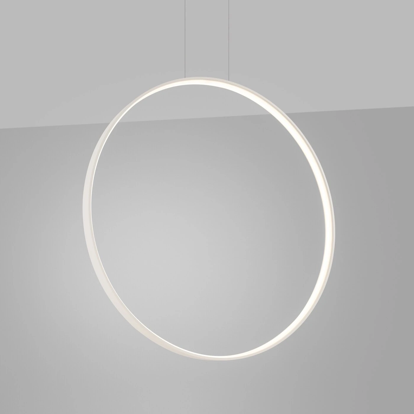 Pendant LED lamp 33W – round ring, beige, CRI98
