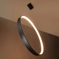 Pakabinamas šviestuvas 33W – žiedas, juodas, šilta LED šviesa - Nuotrauka 1