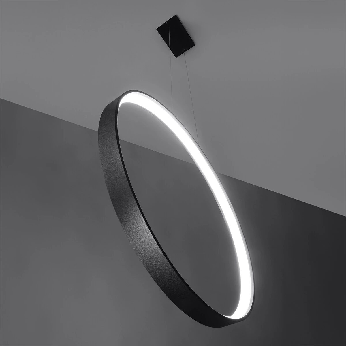 Pendant LED light 33W – ring, black, CRI98