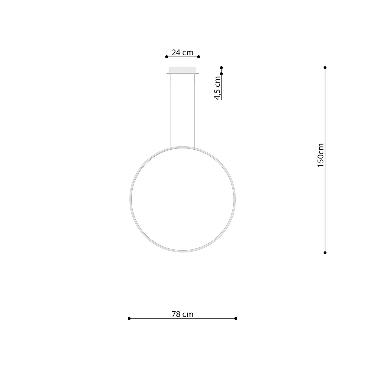 Pendant lamp 33W – ring, gold, CRI98
