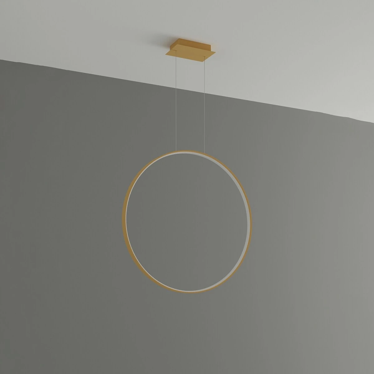 Pakabinamas LED šviestuvas 33W – apvalus žiedas, auksinis, CRI93