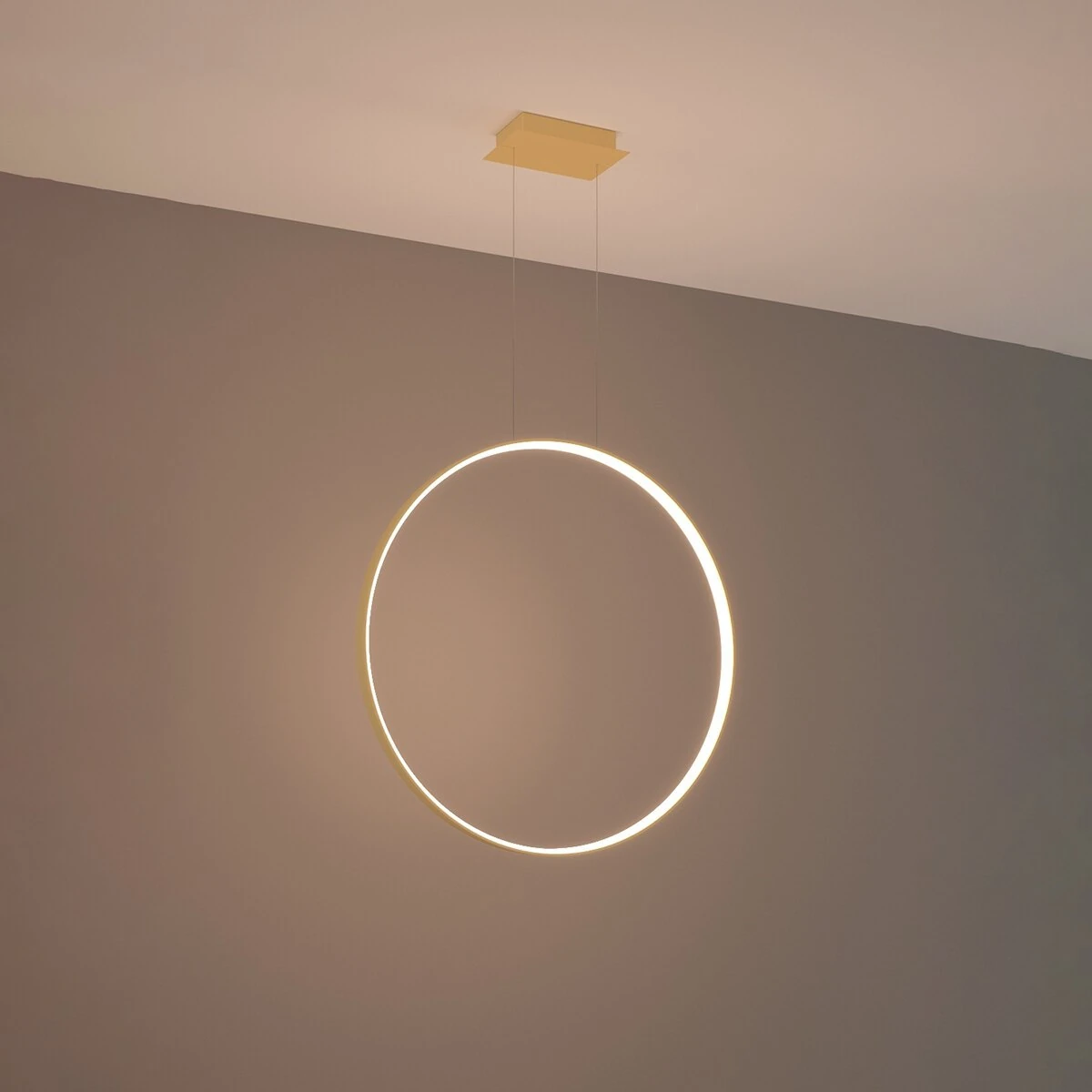 Pakabinamas LED šviestuvas 33W – apvalus žiedas, auksinis, CRI93