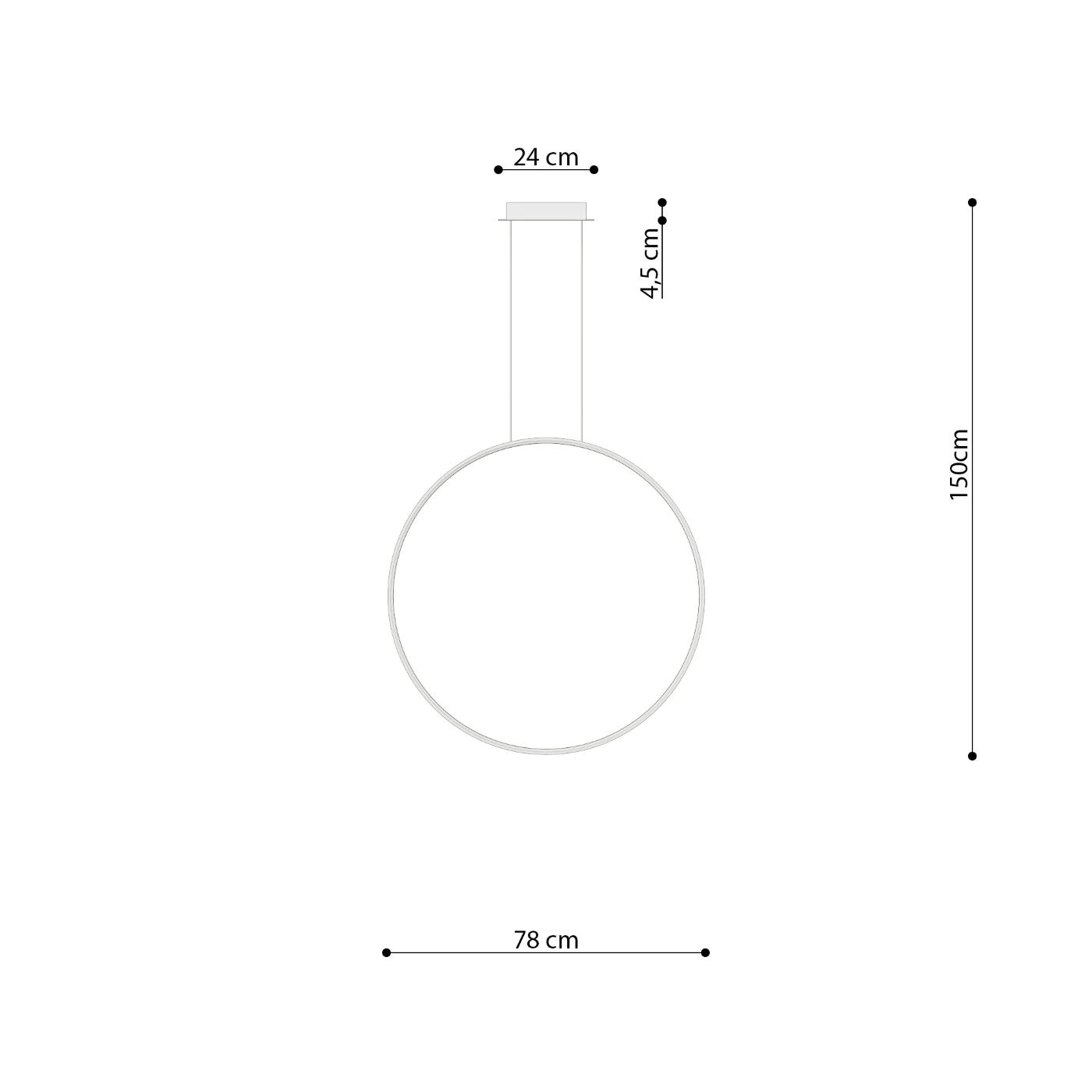 Pendant lamp 33W – round ring, olive green, warm LED light