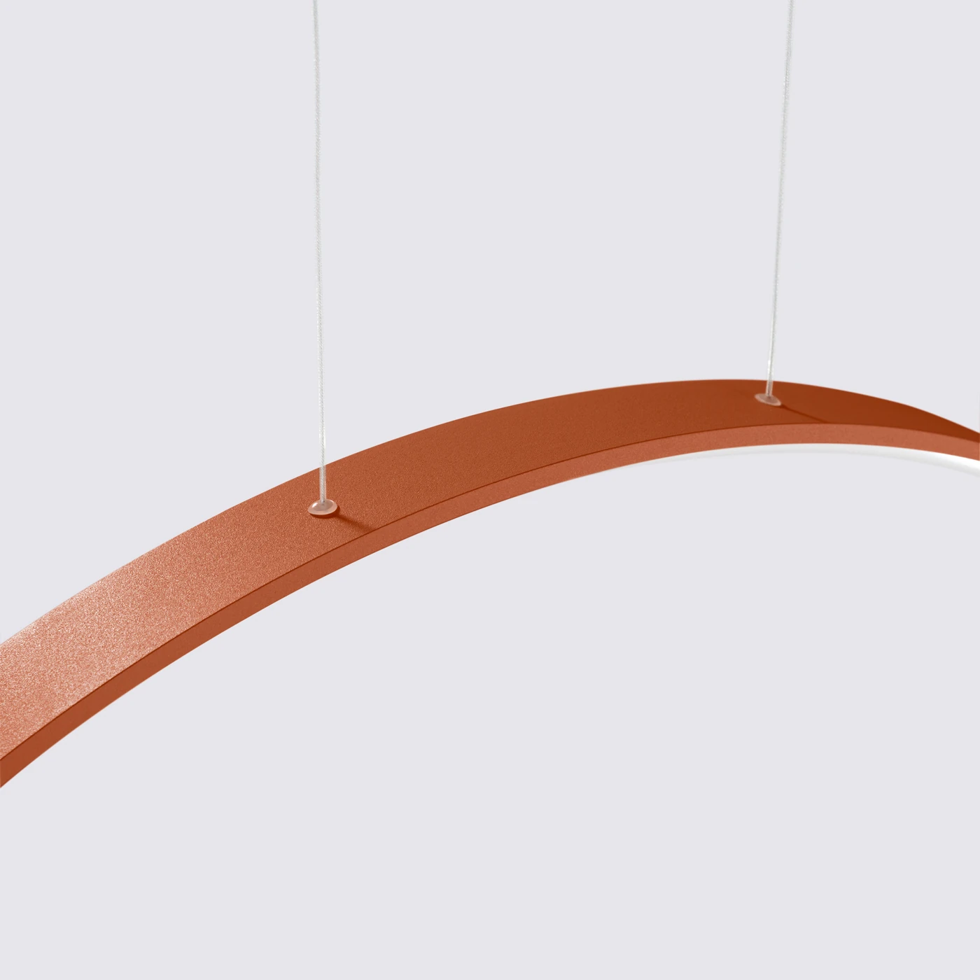 Pendant LED lamp 33W – round, red ochre, warm light