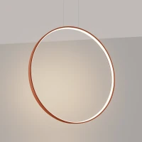 Pendant LED lamp 33W – round, red ochre, warm light - Image 1