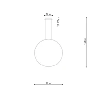 Pendant lamp 78 cm / 33W – round, white, CRI93 - Image 8