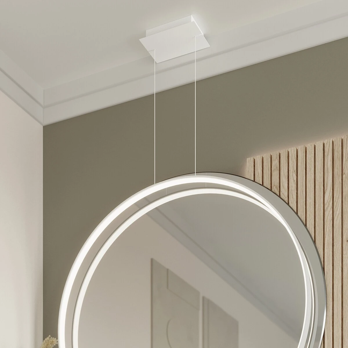 Pendant lamp 78 cm / 33W – round, white, CRI93