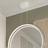 Pendant lamp 78 cm / 33W – round, white, CRI93 - Image 13