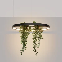 Pendant LED light 33W – round, black, plant-ready design - Image 4