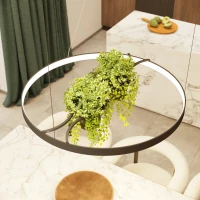 Pendant light 78 cm/33W – round, black, plant feature - Image 15