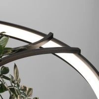 Pendant light 78 cm/33W – round, black, plant feature - Image 5