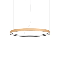 Pakabinamas šviestuvas 79 cm / 33W – apvalus, juodas ir ąžuolo, CRI93 - Nuotrauka 2
