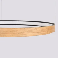 Pakabinamas šviestuvas 79 cm / 33W – apvalus, juodas ir ąžuolo, CRI93 - Nuotrauka 5