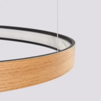 Pakabinamas šviestuvas 79 cm / 33W – apvalus, juodas ir ąžuolo, CRI93 - Nuotrauka 7