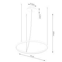 Pakabinamas šviestuvas 79 cm / 33W – apvalus, juodas ir ąžuolo, CRI93 - Nuotrauka 9