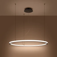 Sietynas 90 cm – apvalus juodas LED žiedas, 3000K - Nuotrauka 4