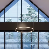 Sietynas 90 cm – apvalus juodas LED žiedas, 3000K - Nuotrauka 12
