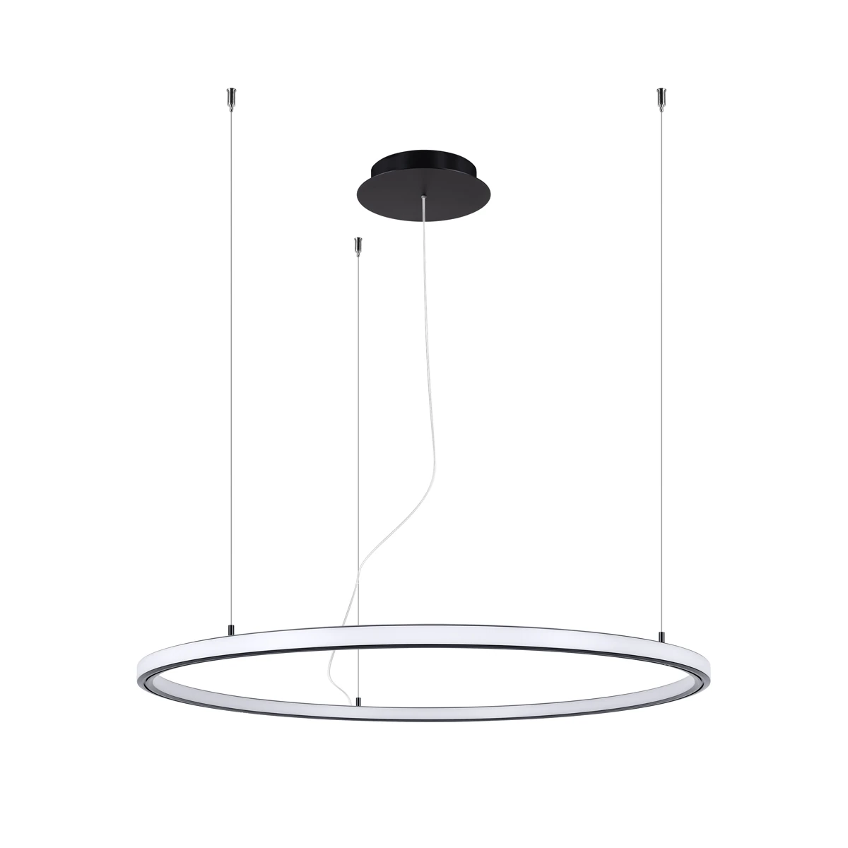 Sietynas 90 cm – apvalus juodas LED žiedas, 3000K