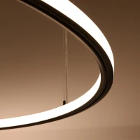 Sietynas 90 cm – apvalus juodas LED žiedas, 3000K - Nuotrauka 6