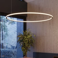 Sietynas 90 cm – apvalus juodas LED žiedas, 3000K - Nuotrauka 1