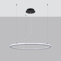 Sietynas 90 cm – apvalus juodas LED žiedas, 3000K - Nuotrauka 3