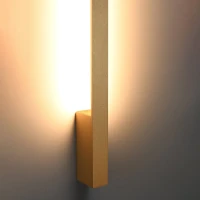 Sieninis šviestuvas 120 cm – linijinis, auksinis, šilta LED šviesa - Nuotrauka 4