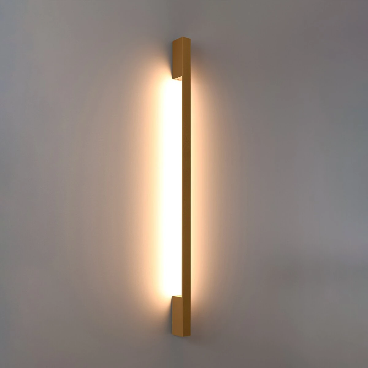 Sieninis šviestuvas 120 cm – linijinis, auksinis, šilta LED šviesa