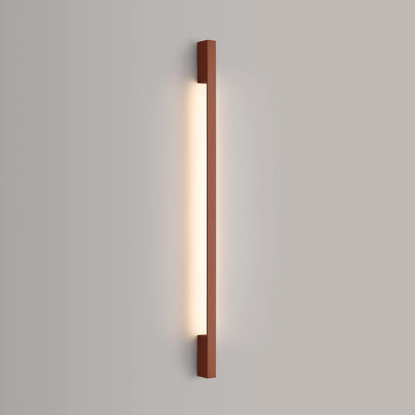 Wall lamp 120 cm – linear, red ochre, warm LED light