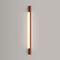 Wall lamp 120 cm – linear, red ochre, warm LED light - Image 1