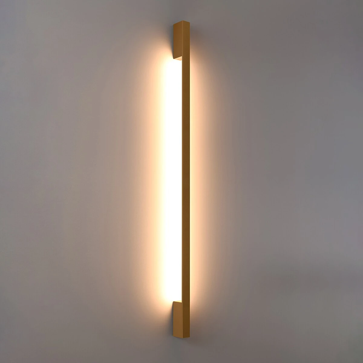 Sieninis šviestuvas 150 cm – linijinis, auksinis, šiltos LED šviesos
