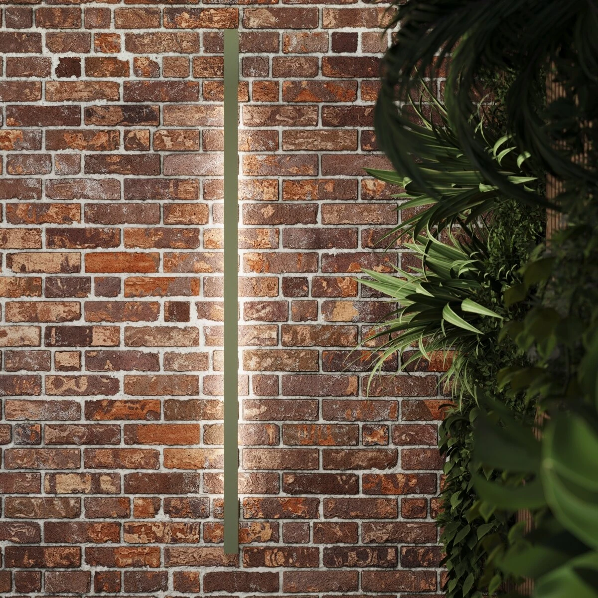 Sieninis šviestuvas 150 cm – linijinis, alyvuogių žalias, LED