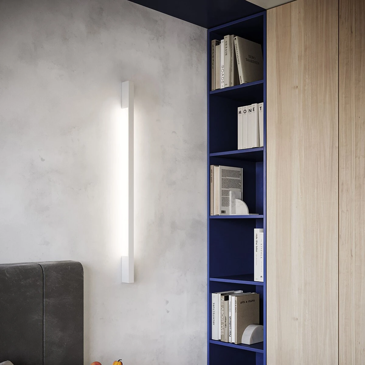 Sieninis šviestuvas 150 cm – linijinis, baltas, šilta LED šviesa